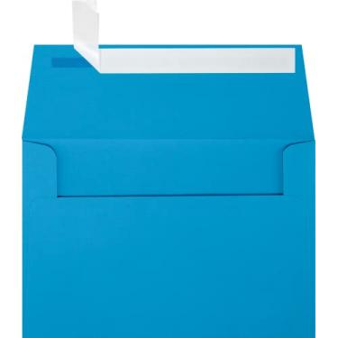 Imagem de Envelopes de convite LUXPaper A4 para 4 x 6 cartões em 80 lb. Envelopes para piscina, impressos para convites, pacote com 50, tamanho da bolsa 11,43 x 15,24 cm (azul)