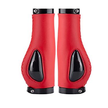 Imagem de Punhos de bicicleta 22 x 130 mm Dead Fly Bike Grips Antiderrapantes PVC Microfibra Silicone Couro Ergonômico Costurado à Mão Alavanca de Guidão Duplo para Bicicleta de Estrada (Vermelho)