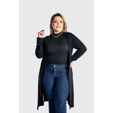 Imagem de Cardigan  Plus Size  Kimono Feminino Juquitiba Brasil Preto