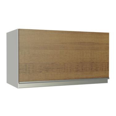 Imagem de Armário Aéreo Madesa Acordes 100% MDF 60 cm 1 Porta Basculante - Branco/Rustic