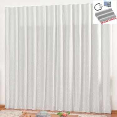 Imagem de Cortina em Jacquard Bahamas 4,00 x 2,70 Para Trilho Comum - Cinza Claro