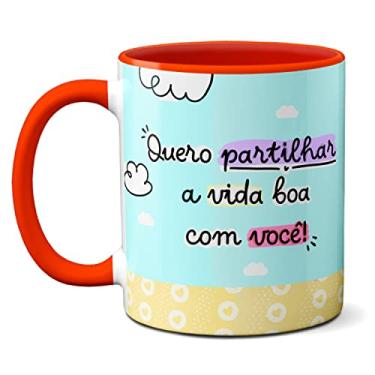 Imagem de Caneca Flork Meme Namorados No Balão A Vida É Boa Com Você (Vermelha)
