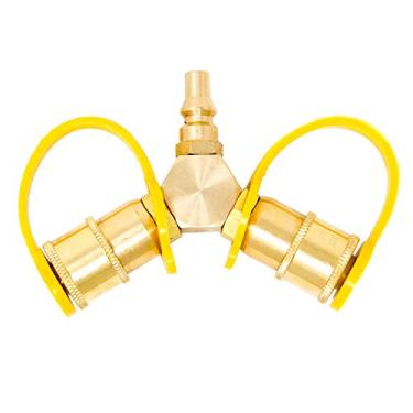 Imagem de GasOne 2147 Mangueira de propano divisor 11/4 Y para grelha de mesa RV, adaptador de gás LP bidirecional kit de desconexão rápida de 6,35 mm