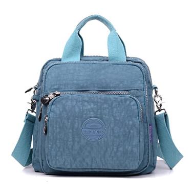Imagem de Mochila Impermeável Feminina Escolar Fashion,bolsa transversal feminina Cinzento