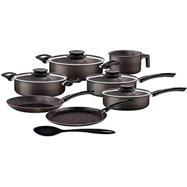 Imagem de Jogo de Panelas Tramontina Paris Alumínio Antiaderente Starflon Max Chumbo 7 Peças + Colher