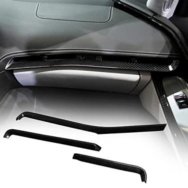 Imagem de FINMOKAL Para Corvette C8 Z51 2020-2022 Acabamento do painel do painel do console interno Carbono real