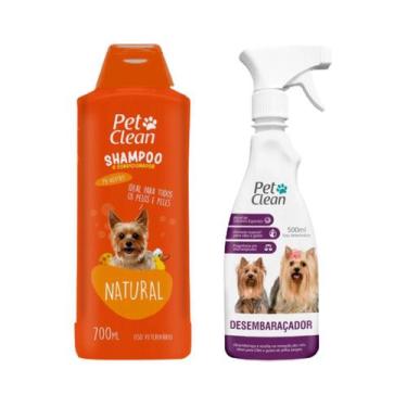 Imagem de Shampoo Natural + Desembaraçador De Pelos Para Pets - Pet Clean