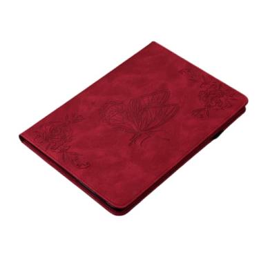 Imagem de ZiEuooo Capa protetora de couro borboleta durável para tablet Samsung Galaxy A 10,1 polegadas A7 Lite A 8.0 A8 S6 Lite S7 fashion exclusiva durável (A7 10.4 2020 T500 T505, vermelha)