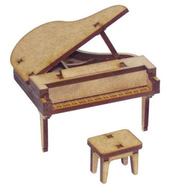 Imagem de Miniatura Em Mdf Piano De Cauda Woodplan 7,5 X 8 X 7,5 Cm M1082 - Mad.