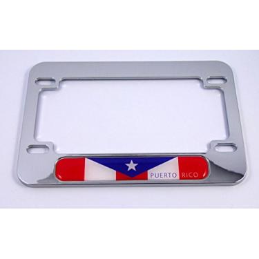 Imagem de Bandeira de Porto Rico Motocicleta ABS Cromado Moldura de Placa de Licença