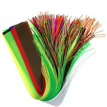 Imagem de 10 peças da Greatfish: Mistura de cores 40 fios/pacote com 30 cm de comprimento, micro saias de borracha de silicone para pernas de mosca de verme macio, pernas de pesca, saia de isca, material de amarração de mosca