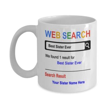 Imagem de Caneca de irmã personalizada, caneca de melhor irmã, caneca de irmã, presentes de irmã, presente para irmã da irmã, ideia de presente de cesta de natal de aniversário de irmã, caneca de irmã personalizada