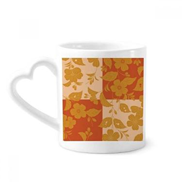 Imagem de Caneca de flores amarelas japonesas café cerâmica copo de coração de vidro