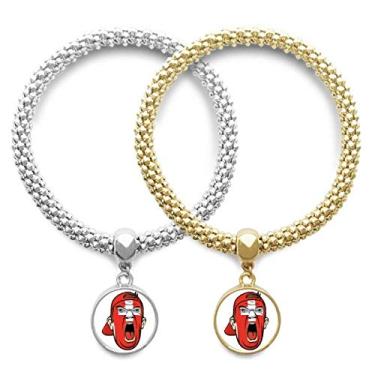 Imagem de DIYthinker Bandeira da Suíça Maquiagem Facial Touca Gritando Pulseira Pulseira Pingente Joias Casal Corrente Presente, NA, Na