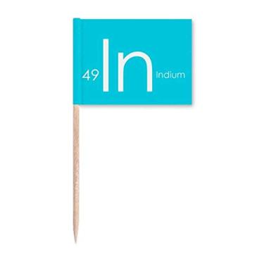 Imagem de Elementos Químicos Mesa menstrual Metais Pobres Índio em palito de dente Bandeiras Marcador Topper Decoração de Festa