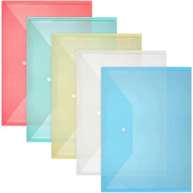 Imagem de Porta-documentos de encaixe de plástico a4 pasta de arquivo transparente (pacote com 25 cores tamanho carta A4 5 cores)，LIANLI (R标备案，跟卖后果自负)