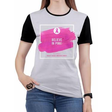 Imagem de Camiseta Outubro Rosa Feminina Blusa - Alemark
