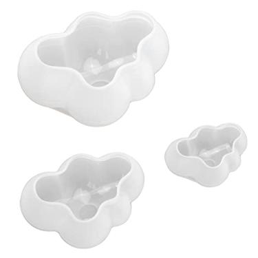Imagem de Moldes de Silicone em Nuvem Conjunto de Moldes em Forma de Nuvem Durável Flexível Cubo de Gelo Resistência à Deformação Para Decorações de Bolos de Argila DIY: