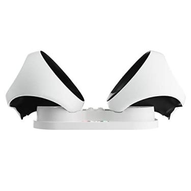 Imagem de Cabo de carregamento 2 em 1 para jogos com base de carregamento com cabo para controle rápido acessórios para console de controles PS5 PS VR2