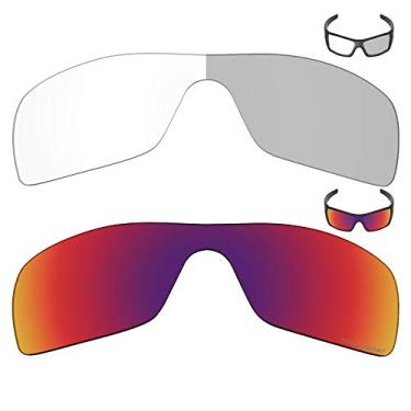 Imagem de 2 pares de lentes de reposição Mryok+ para óculos de sol Oakley Batwolf – Cinza Eclipse fotocromático/Midnight Sun