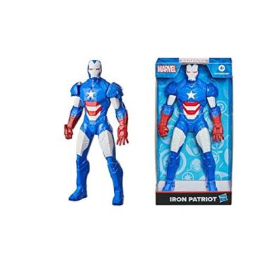 Imagem de Boneco Marvel Homem de Ferro Patriota - Figura de 24 cm, para crianças acima de 4 anos - F0777 - Hasbro, Azul, branco e vermelho