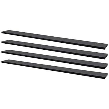 Imagem de Kit 4 Prateleiras 80 x 10cm Preta Suporte Invisível