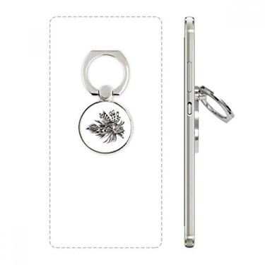 Imagem de Marine Life — Anel de telefone com ilustração de peixe preto, suporte de laço ajustável