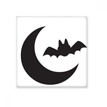 Imagem de Taco de Lua Feliz Fear Halloween Azulejo de cerâmica brilhante Decalque de pedra adornada tijolo vitrificado