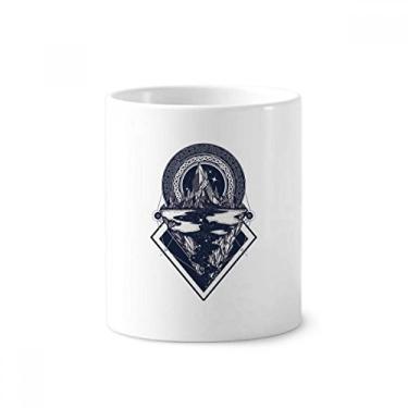 Imagem de Iceberg Suporte de caneta com estampa de arte de fluxo de céu estrelado para caneta, suporte de cerâmica