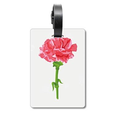 Imagem de Flower Cravo Folhas de Planta Bolsa de Mala Etiqueta Etiqueta Cartão de Bagagem Scutcheon Etiqueta