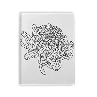 Imagem de Caderno de silhueta de planta de flor crisântemo capa de goma Diário capa macia