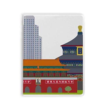 Imagem de China Tian'anmen Temple Landmark Pattern Notebook Gum Cover Diary Soft Cover Diary