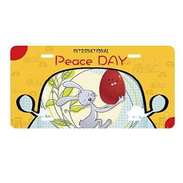 Imagem de DIYthinker Feliz Páscoa Festival Folhas de Coelhinho Placa Etiqueta Decoração de Carro Dia da Paz