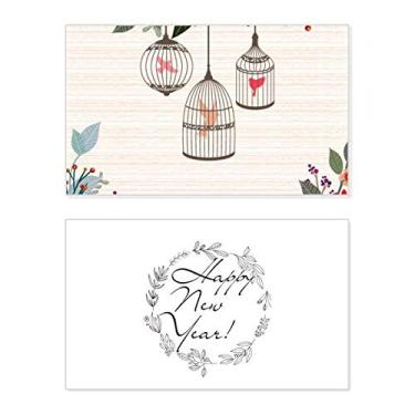 Imagem de Prateleira de flores em gaiola, festival, ano novo, cartão de felicitações, mensagem de abençoamento presente