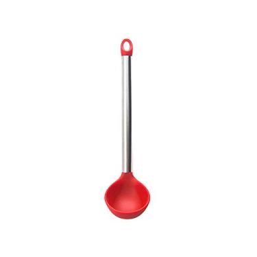 Imagem de Concha Inox Silicone Vermelho Talher Cozinha, MTA