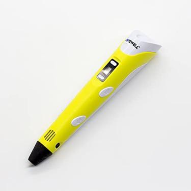 Imagem de 3d caneta diy impressora 3d caneta desenho canetas impressão 3d melhor para crianças com filamento abs 1.75mm natal (amarelo)
