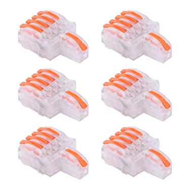 Imagem de Terminais de fio SPL, bloco terminal condutor retardador de chama Conector rápido de fio de alta condutividade para motores para controle elétrico(laranja)