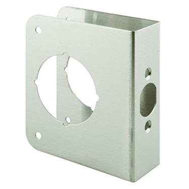 Imagem de Prime-Line MP9454 Reforçador de fechadura e porta, 3,5 cm x 5,3 cm, aço inoxidável, acabamento natural (pacote único)
