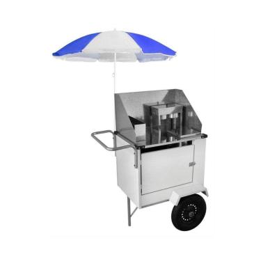 Imagem de Carrinho de Cachorro Quente com Guarda Sol Rodas Pneumáticas