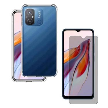 Imagem de Capa Capinha Anti Impacto + Película Privacidade 3D Compatível Com Redmi 12C - (Hard Glass Store)