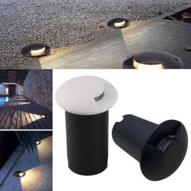 Imagem de Balizador Spot Led SMD 1W Com Facho Foco De Luz Angular (Branco Quente) IP65 De Embutir Em Piso Solo Chão Escada Gramado