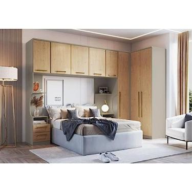 Imagem de Guarda Roupa Modulado 5 Peças Elegance Móveis Castro Níquel/angelin