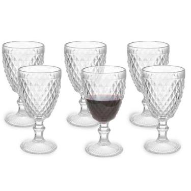 Imagem de Jogo 6 Taças De Vidro Luxo Cristal 300 Ml Para Drinks Bebidas Vinho -