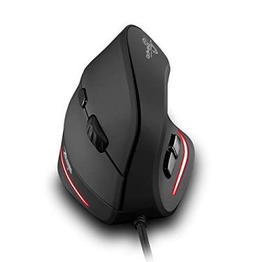 Imagem de Zelotes T20 Mouse ergonômico vertical, 3200 DPI 6 botões LED óptico USB mouse para jogos, notebook, PC, Mac, desktop, laptop (preto)