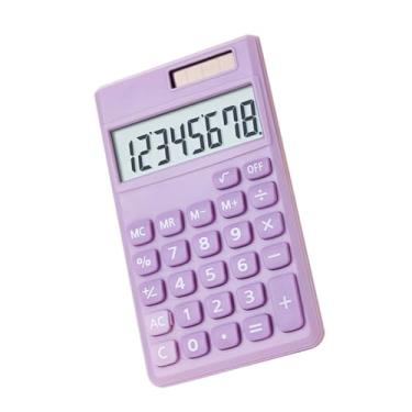 Imagem de Lurrose Minicomputador Calculadora De Impressão Calculadora Não Programável Calculadora De Mão Calculadora Sênior Calculadora Básica Solar Violetas Escritório Simples Plástico