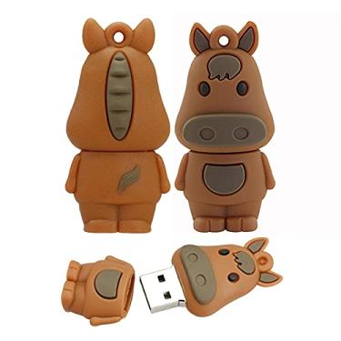 Imagem de 4GB Cartoon 12 Animais Simbólicos USB Flash Drive U Disk USB 2.0 Dados USB Flash Disk Memory Stick Pen Drive Dispositivo de Armazenamento USB Disco Flash Disco USB (Cavalo)