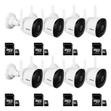 Imagem de Kit 08 Câmeras Inteligente Mibo Externa Intelbras WiFi Full HD 1080P iM5 SC - Com Microfone, IP67 + Cartão de memória 32gb