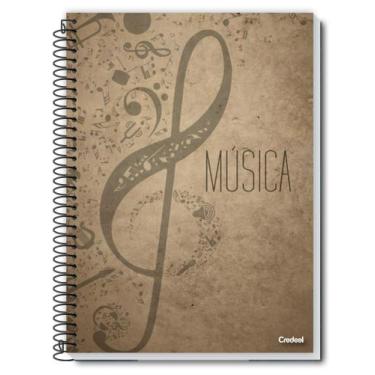 Imagem de Caderno De Música Universitário Pautado Capa Dura 96 Folhas Credeal