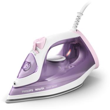 Imagem de Ferro De Passar A Vapor Philips Walita Série 3000 Dst3010/32 Cor Branco E Rosa Com Base Antiaderente 220v - Dst3010 DST3010/32