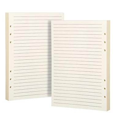 Imagem de Purture Refil de papel A5, papel A5 de folhas soltas para fichário A5, inserções de planejador A5, refil de papel pautado A5, refil de papel A5 com 6 anéis para fichário A5, caderno recarregável, 140